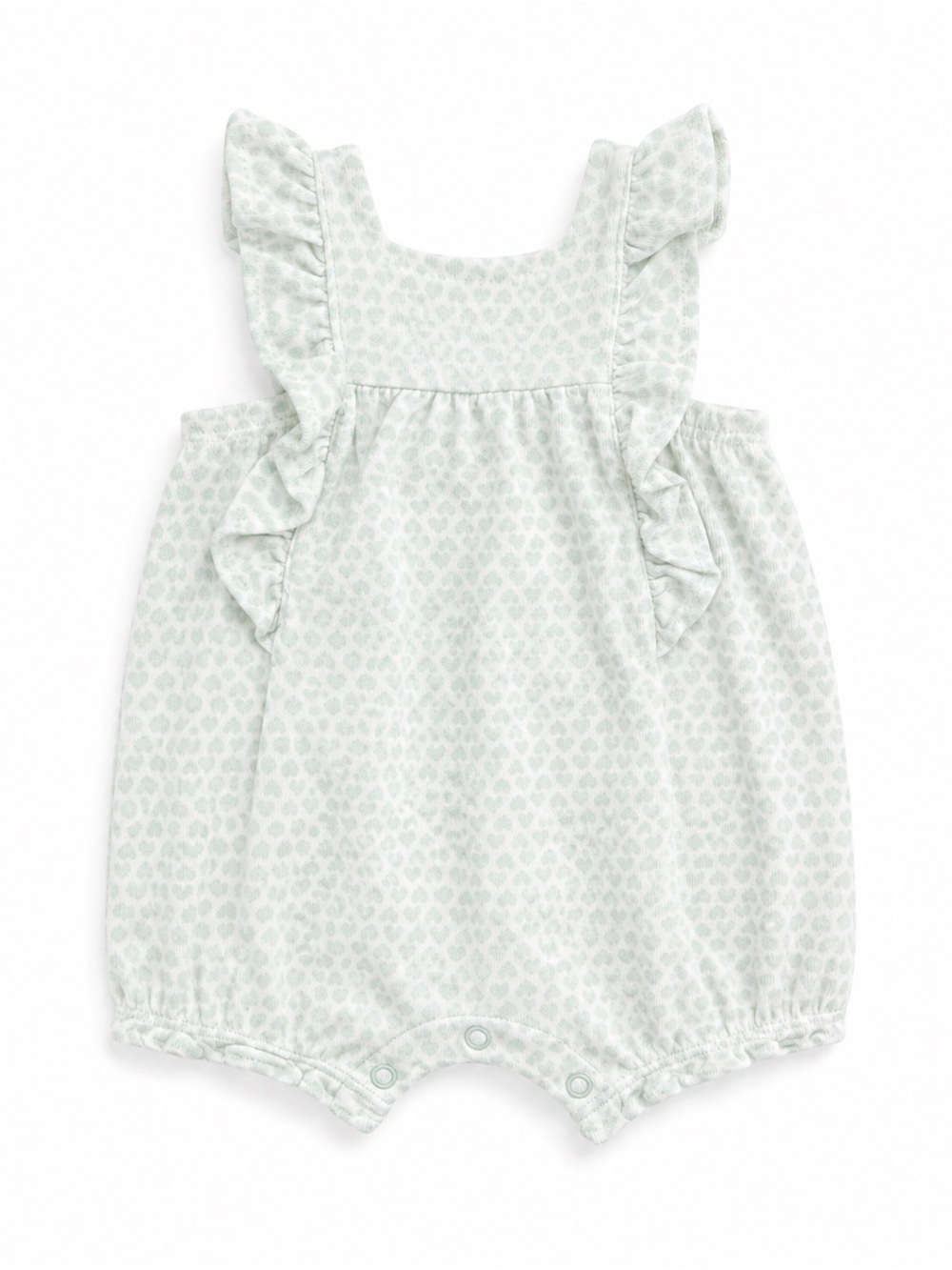Mint Floral Ruffle Baby One-Piece